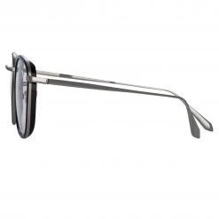 LINDA FARROW (U.K.) The LINDA FARROW Spring/Summer '22 Collection Maco Squared Optical Frame In White Gold