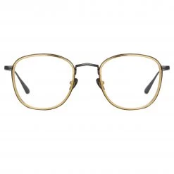 LINDA FARROW (U.K.) The LINDA FARROW Spring/Summer '22 Collection Maco Squared Optical Frame In Nickel
