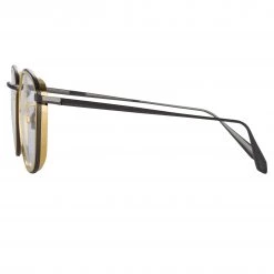LINDA FARROW (U.K.) The LINDA FARROW Spring/Summer '22 Collection Maco Squared Optical Frame In Nickel 6 LINDA FARROW (U.K.) The LINDA FARROW Spring/Summer '22 Collection Maco Squared Optical Frame In Nickel