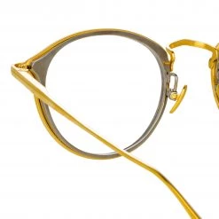 LINDA FARROW (U.K.) Women's Luis Oval Optical Frame In Yellow Gold And White Gold (Men's)