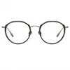 LINDA FARROW (U.K.) Women's Cesar Angular Optical Frame In White Gold And Black