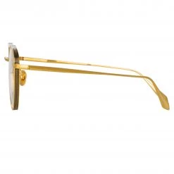 LINDA FARROW (U.K.) Luna Oval Optical Frame In Yellow Gold Women's