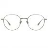 LINDA FARROW (U.K.) Luna Oval Optical Frame In White Gold