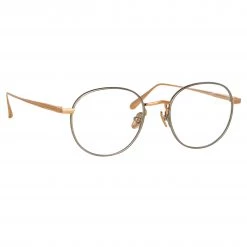 LINDA FARROW (U.K.) Anton Oval Optical Frame In Rose Gold And White Gold Women's