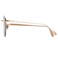 LINDA FARROW (U.K.) Anton Oval Optical Frame In Rose Gold And White Gold Women's