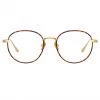 LINDA FARROW (U.K.) Women's Anton Oval Optical Frame In Yellow Gold And Tortoiseshell