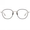 LINDA FARROW (U.K.) Women's Jules Oval Optical Frame In Light Gold And Brown