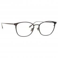 LINDA FARROW (U.K.) Xate Rectangular Optical Frame In Black And White Gold