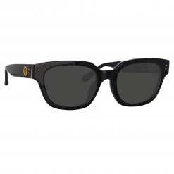 LINDA FARROW (U.K.) Deni D-Frame Sunglasses In Black 7 LINDA FARROW (U.K.) Deni D-Frame Sunglasses In Black