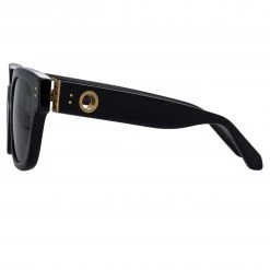 LINDA FARROW (U.K.) Deni D-Frame Sunglasses In Black 8 LINDA FARROW (U.K.) Deni D-Frame Sunglasses In Black