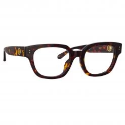 LINDA FARROW (U.K.) Deni Optical D-Frame In Tortoiseshell The LINDA FARROW Spring/Summer '22 Collection