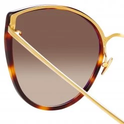 LINDA FARROW (U.K.) Silvie Cat Eye Sunglasses In Tortoiseshell 9 LINDA FARROW (U.K.) Silvie Cat Eye Sunglasses In Tortoiseshell