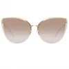 LINDA FARROW (U.K.) Women's Silvie Cat Eye Sunglasses In Ash And Mocha