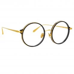 LINDA FARROW (U.K.) The LINDA FARROW Spring/Summer '22 Collection Bara Round Optical Frame In Black