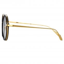 LINDA FARROW (U.K.) The LINDA FARROW Spring/Summer '22 Collection Bara Round Optical Frame In Black