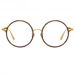 LINDA FARROW (U.K.) Bara Round Optical Frame In Tortoiseshell