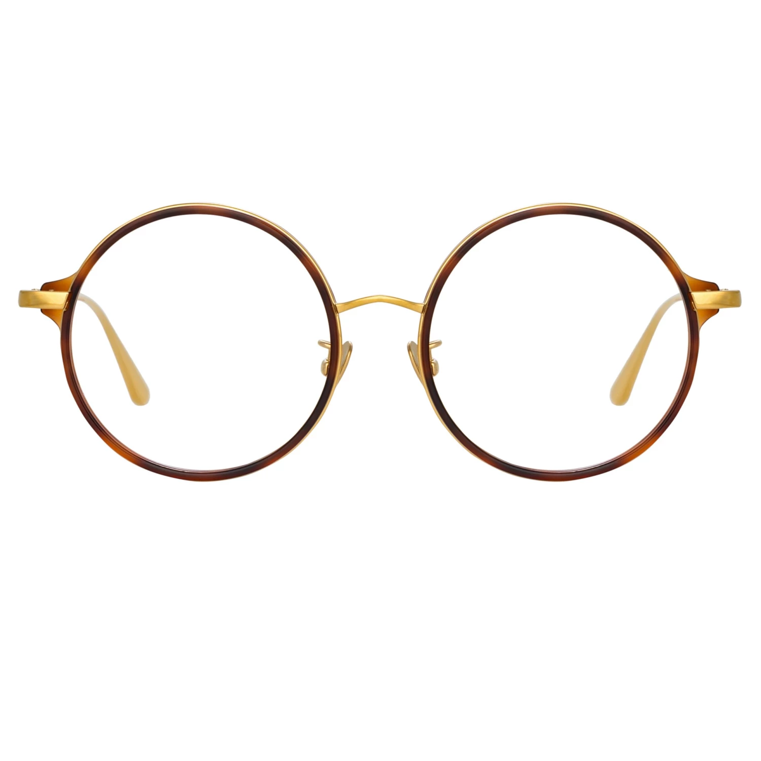 LINDA FARROW (U.K.) Bara Round Optical Frame In Tortoiseshell 1 LINDA FARROW (U.K.) Bara Round Optical Frame In Tortoiseshell