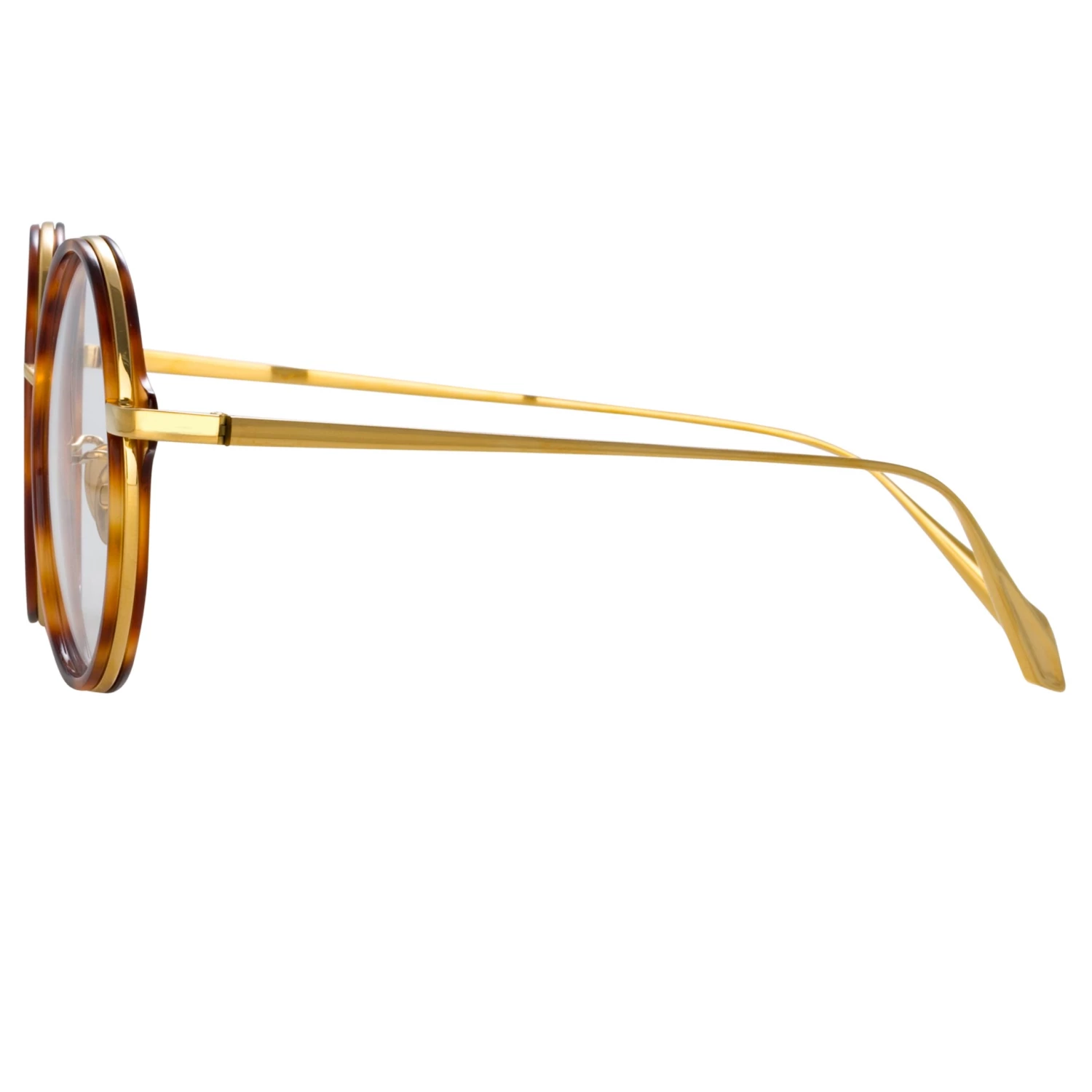 LINDA FARROW (U.K.) Bara Round Optical Frame In Tortoiseshell 3 LINDA FARROW (U.K.) Bara Round Optical Frame In Tortoiseshell
