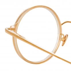 LINDA FARROW (U.K.) Bara Round Optical Frame In Ash 9 LINDA FARROW (U.K.) Bara Round Optical Frame In Ash