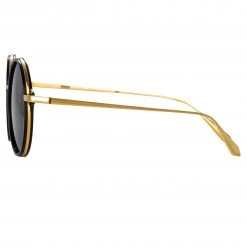 LINDA FARROW (U.K.) Bara Round Sunglasses In Black Women's 6 LINDA FARROW (U.K.) Bara Round Sunglasses In Black Women's