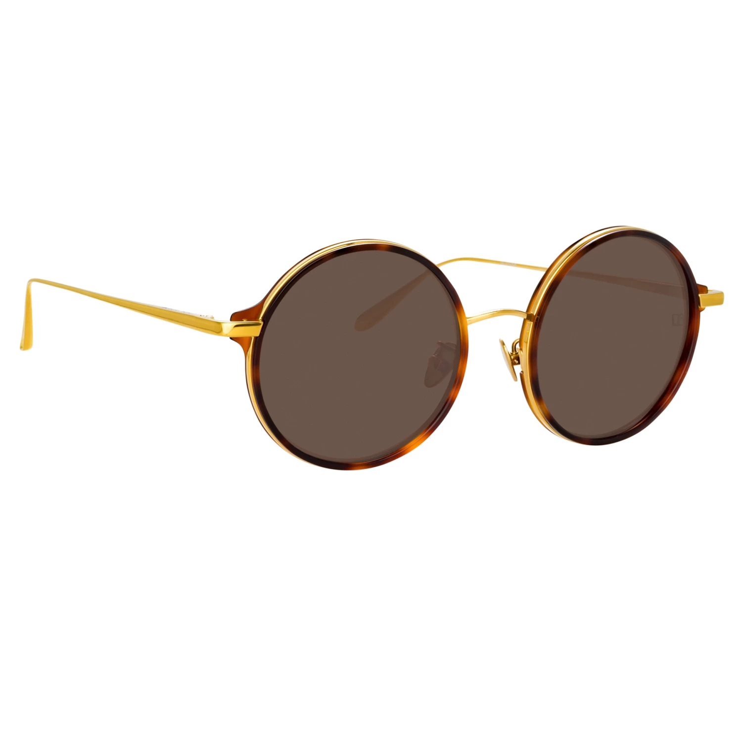 LINDA FARROW (U.K.) Women's Bara Round Sunglasses In Tortoiseshell 2 LINDA FARROW (U.K.) Women's Bara Round Sunglasses In Tortoiseshell