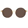 LINDA FARROW (U.K.) Women's Bara Round Sunglasses In Tortoiseshell