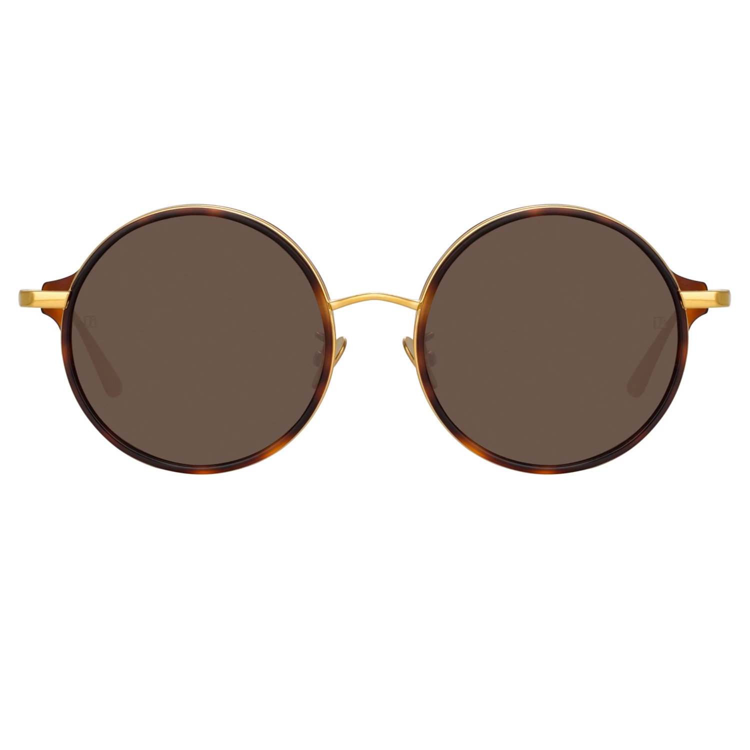 LINDA FARROW (U.K.) Women's Bara Round Sunglasses In Tortoiseshell 1 LINDA FARROW (U.K.) Women's Bara Round Sunglasses In Tortoiseshell