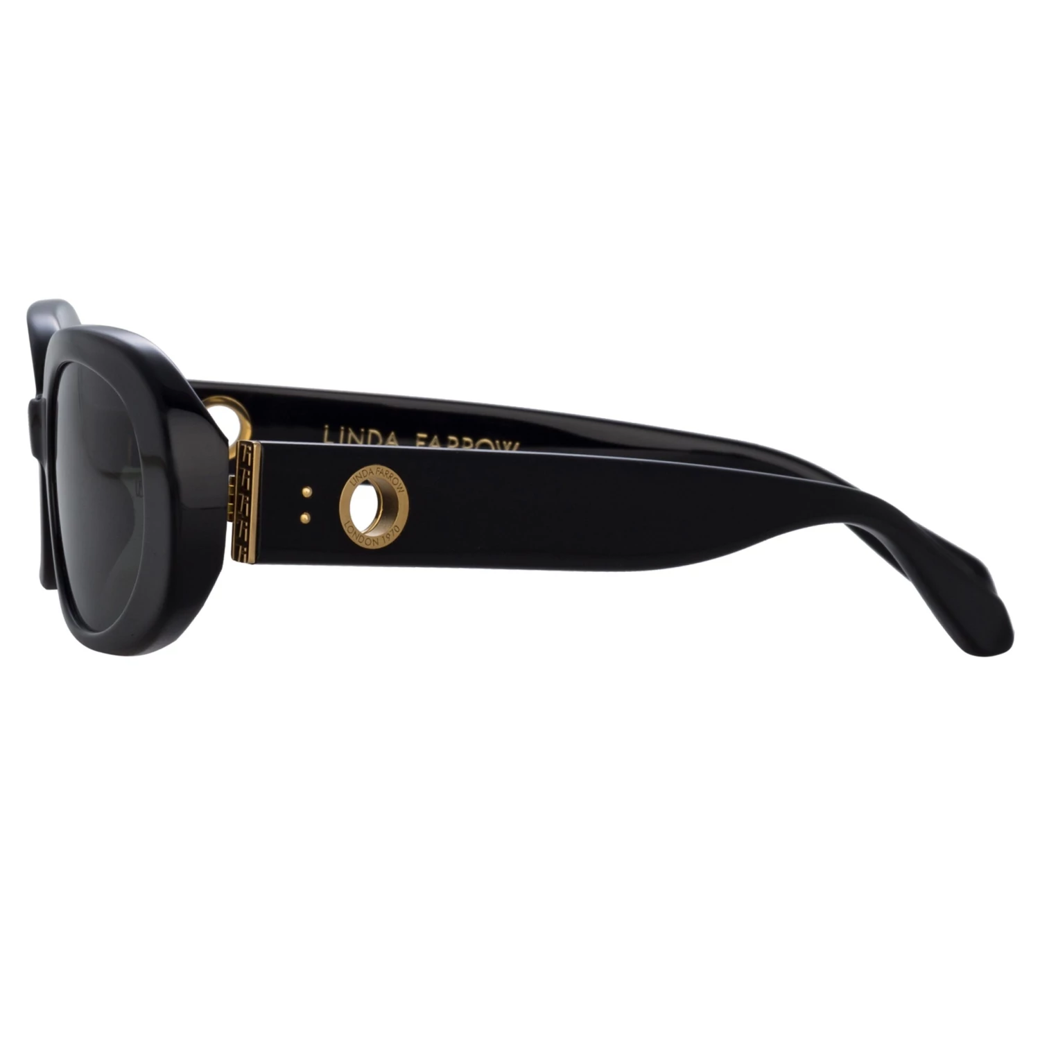 LINDA FARROW (U.K.) Women's Cara Oval Sunglasses In Black 4 LINDA FARROW (U.K.) Women's Cara Oval Sunglasses In Black