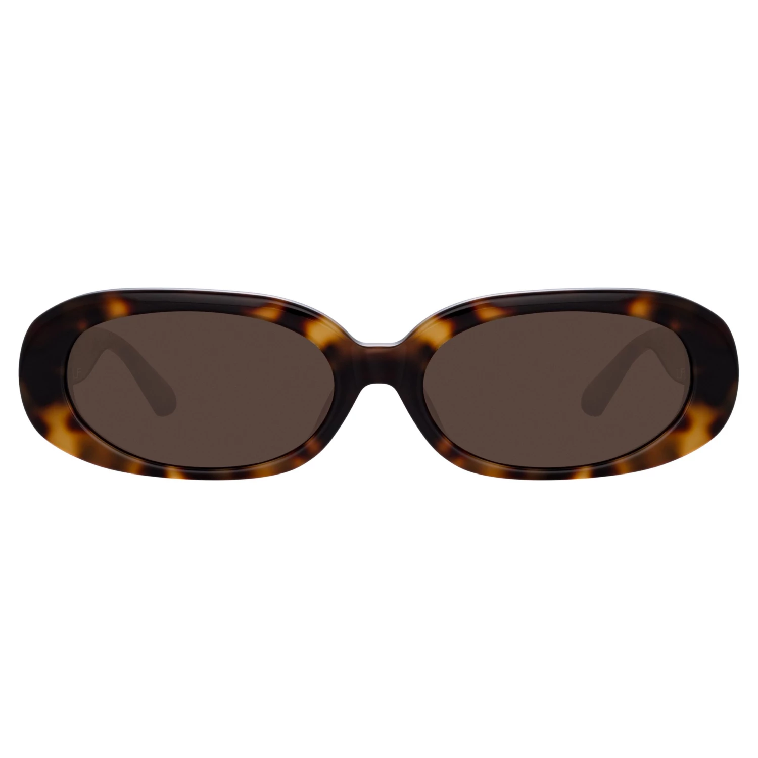 LINDA FARROW (U.K.) Cara Oval Sunglasses In Tortoiseshell 2 LINDA FARROW (U.K.) Cara Oval Sunglasses In Tortoiseshell