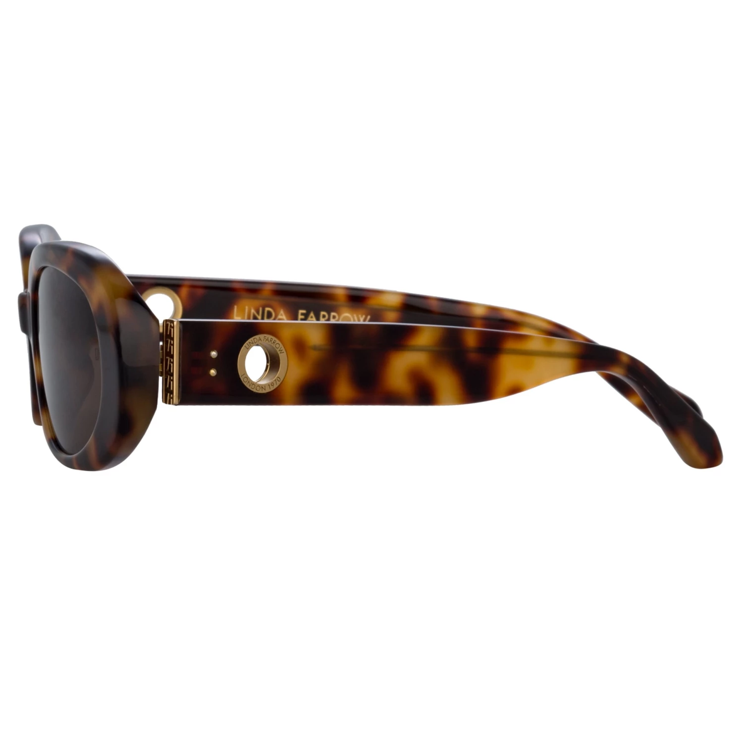 LINDA FARROW (U.K.) Cara Oval Sunglasses In Tortoiseshell 4 LINDA FARROW (U.K.) Cara Oval Sunglasses In Tortoiseshell