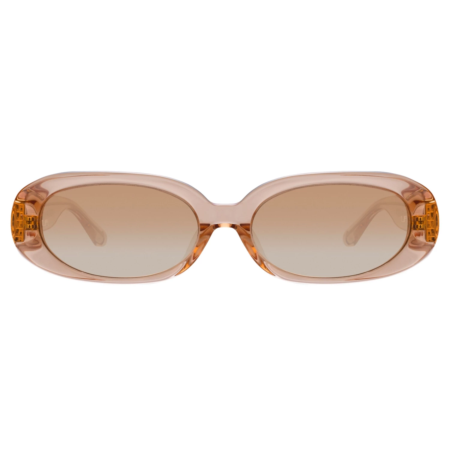 LINDA FARROW (U.K.) Cara Oval Sunglasses In Peach 1 LINDA FARROW (U.K.) Cara Oval Sunglasses In Peach