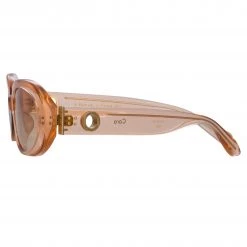 LINDA FARROW (U.K.) Cara Oval Sunglasses In Peach 6 LINDA FARROW (U.K.) Cara Oval Sunglasses In Peach