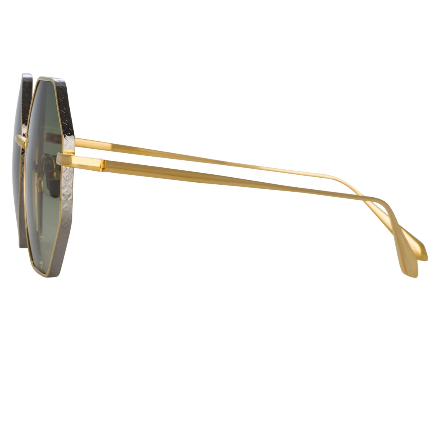 LINDA FARROW (U.K.) Lianas Hexagon Sunglasses In Yellow Gold Women's 3 LINDA FARROW (U.K.) Lianas Hexagon Sunglasses In Yellow Gold Women's