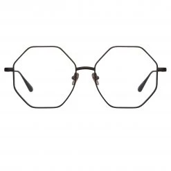 LINDA FARROW (U.K.) The LINDA FARROW Spring/Summer '22 Collection Lianas Hexagon Optical Frame In Black