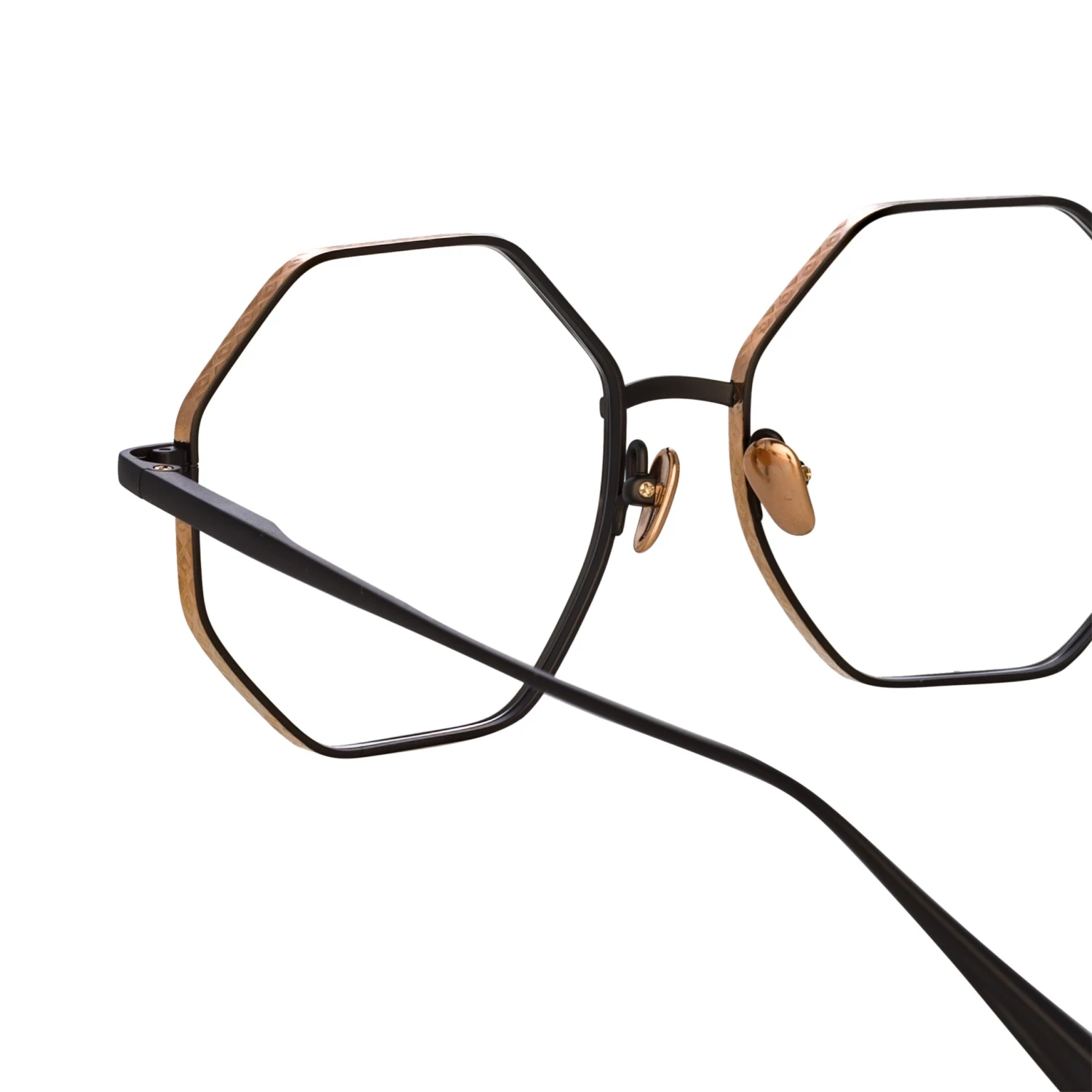 LINDA FARROW (U.K.) The LINDA FARROW Spring/Summer '22 Collection Lianas Hexagon Optical Frame In Black 4 LINDA FARROW (U.K.) The LINDA FARROW Spring/Summer '22 Collection Lianas Hexagon Optical Frame In Black