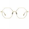 LINDA FARROW (U.K.) The LINDA FARROW Spring/Summer '22 Collection Lianas Hexagon Optical Frame In Yellow Gold