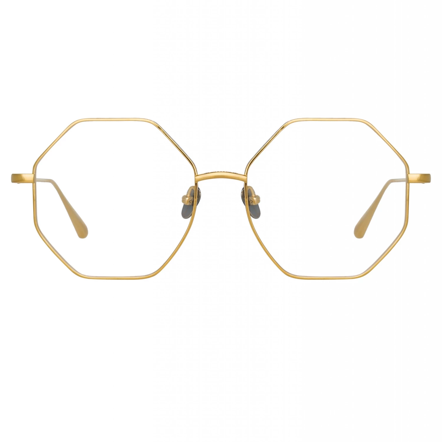 LINDA FARROW (U.K.) The LINDA FARROW Spring/Summer '22 Collection Lianas Hexagon Optical Frame In Yellow Gold 1 LINDA FARROW (U.K.) The LINDA FARROW Spring/Summer '22 Collection Lianas Hexagon Optical Frame In Yellow Gold