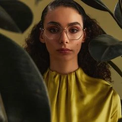 LINDA FARROW (U.K.) Lianas Hexagonal Optical Frame In Rose Gold The LINDA FARROW Spring/Summer '22 Collection