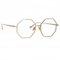 LINDA FARROW (U.K.) Lianas Hexagonal Optical Frame In Rose Gold The LINDA FARROW Spring/Summer '22 Collection