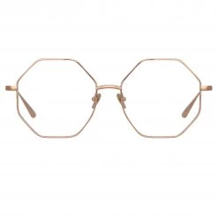 LINDA FARROW (U.K.) Lianas Hexagonal Optical Frame In Rose Gold The LINDA FARROW Spring/Summer '22 Collection