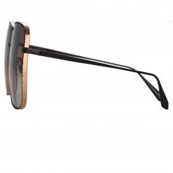 LINDA FARROW (U.K.) Andoa Squared Sunglasses In Black 8 LINDA FARROW (U.K.) Andoa Squared Sunglasses In Black