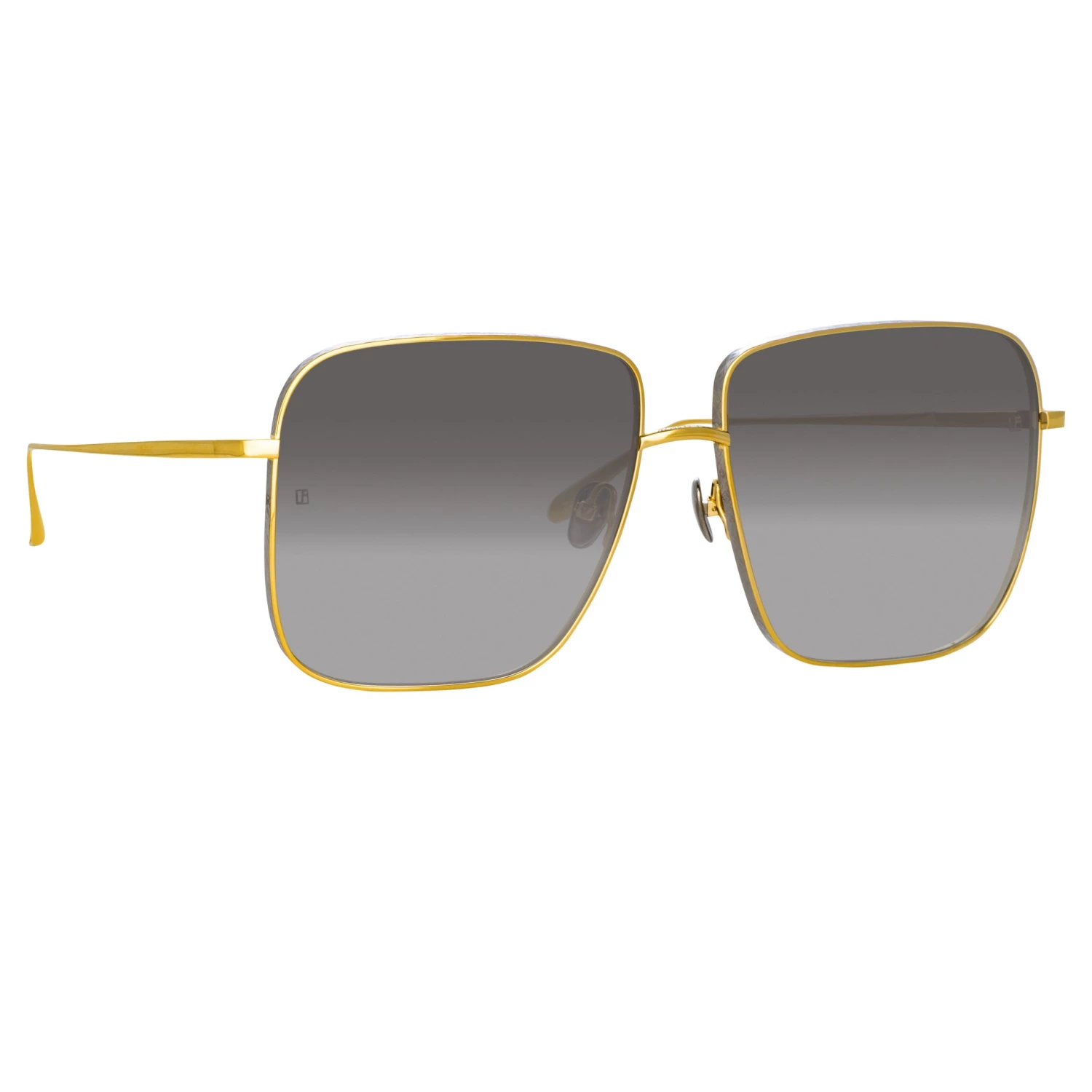LINDA FARROW (U.K.) Andoa Squared Sunglasses In Yellow Gold Women's 2 LINDA FARROW (U.K.) Andoa Squared Sunglasses In Yellow Gold Women's