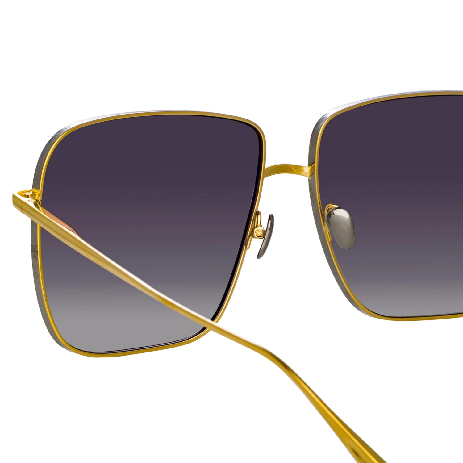 LINDA FARROW (U.K.) Andoa Squared Sunglasses In Yellow Gold Women's 4 LINDA FARROW (U.K.) Andoa Squared Sunglasses In Yellow Gold Women's