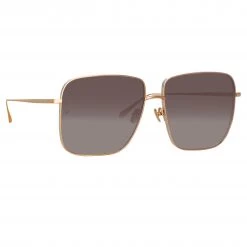 LINDA FARROW (U.K.) Women's Andoa Squared Sunglasses In Rose Gold