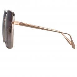 LINDA FARROW (U.K.) Women's Andoa Squared Sunglasses In Rose Gold 6 LINDA FARROW (U.K.) Women's Andoa Squared Sunglasses In Rose Gold