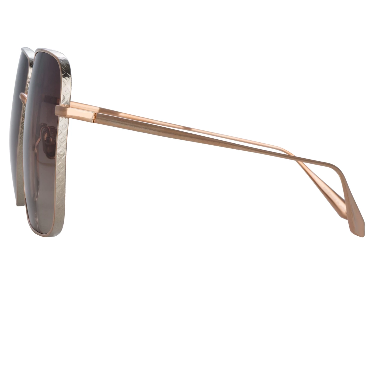 LINDA FARROW (U.K.) Women's Andoa Squared Sunglasses In Rose Gold 3 LINDA FARROW (U.K.) Women's Andoa Squared Sunglasses In Rose Gold
