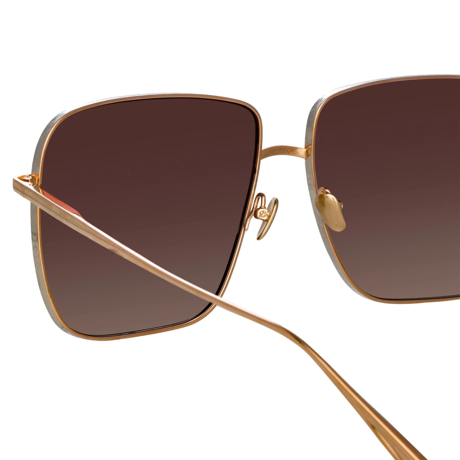 LINDA FARROW (U.K.) Women's Andoa Squared Sunglasses In Rose Gold 4 LINDA FARROW (U.K.) Women's Andoa Squared Sunglasses In Rose Gold