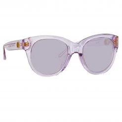 LINDA FARROW (U.K.) Madi Oversized Sunglasses In Lilac Women's