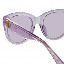 LINDA FARROW (U.K.) Madi Oversized Sunglasses In Lilac Women's 6 LINDA FARROW (U.K.) Madi Oversized Sunglasses In Lilac Women's