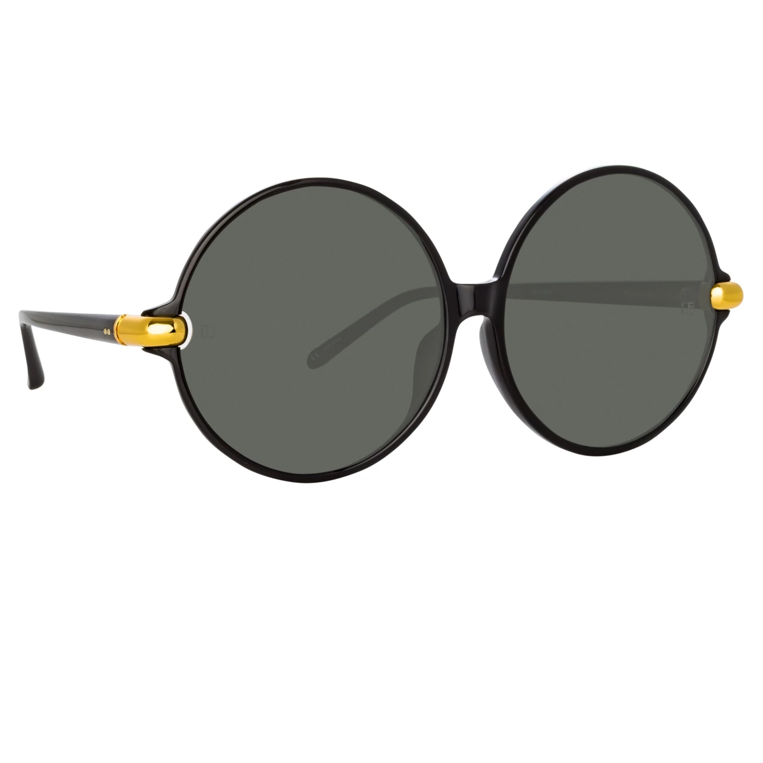 LINDA FARROW (U.K.) Victoria Round Sunglasses In Black 2 LINDA FARROW (U.K.) Victoria Round Sunglasses In Black